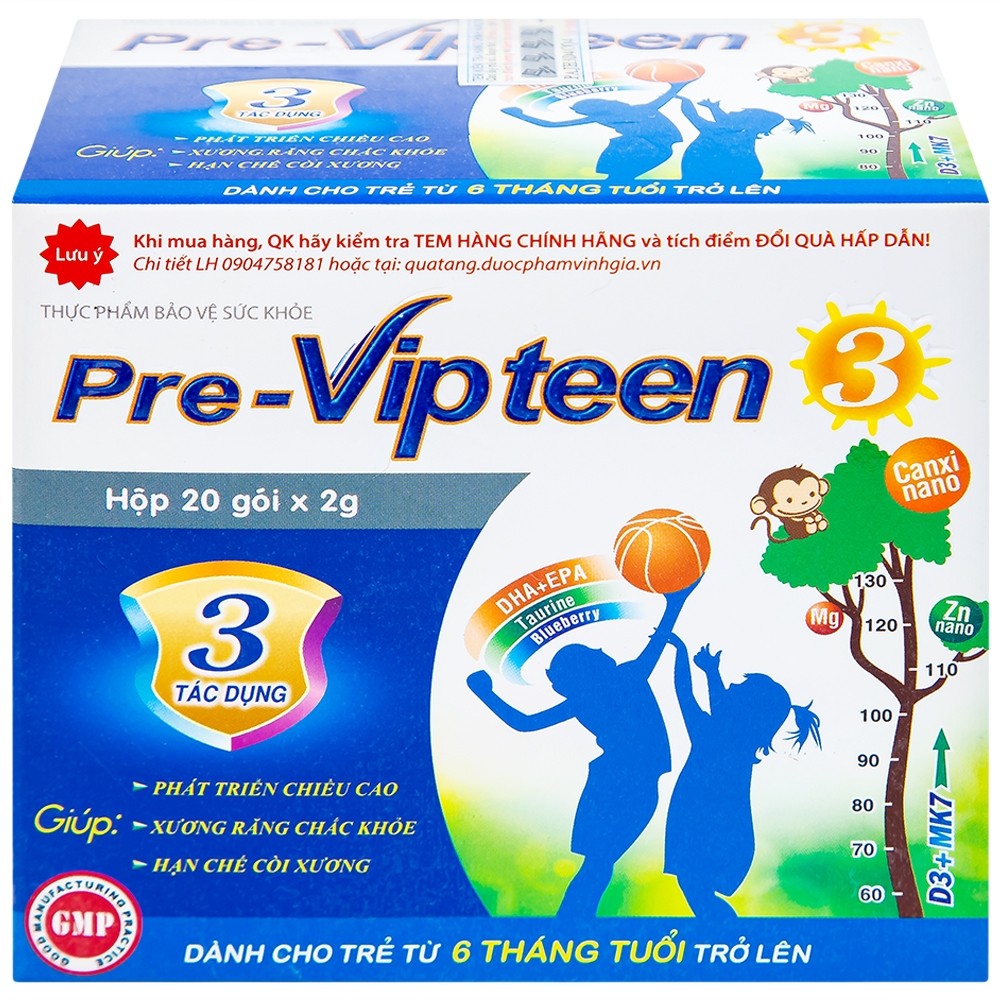 Hình ảnh Cốm Pre-Vipteen 3 Vinh Gia giúp tăng chiều cao, tăng sức đề kháng (20 gói x 2g)
