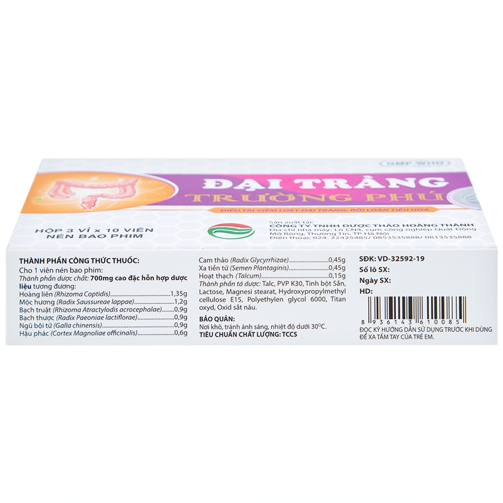 Hình ảnh Thuốc Đại Tràng Trường Phúc điều trị viêm loét đại tràng, rối loạn tiêu hóa (3 vỉ x 10 viên)