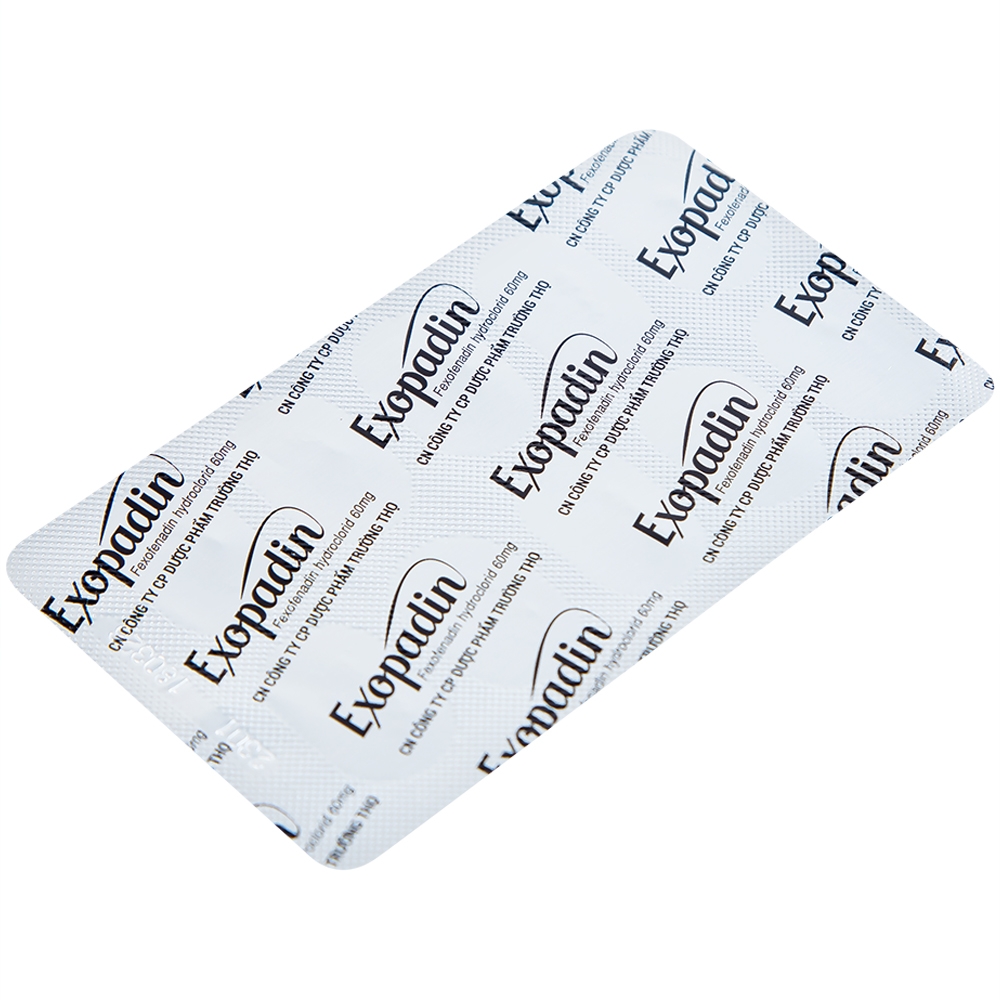 Hình ảnh Thuốc Exopadin 60mg Trường Thọ điều trị viêm mũi dị ứng, mày đay (3 vỉ x 10 viên) 