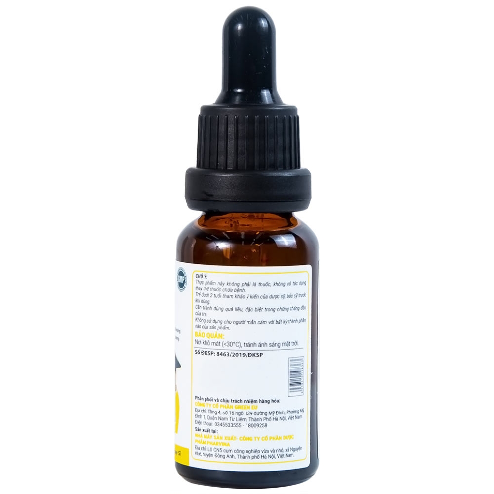 Hình ảnh Dung dịch Vitamin D3+ DHA Hatro Pharvina tăng sức đề kháng, giảm nguy cơ còi xương (20ml)