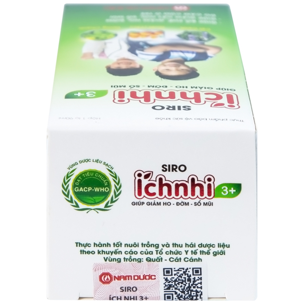 Hình ảnh Siro Ích nhi 3+ Nam Dược giúp giảm ho, đờm, sổ mũi (90ml)