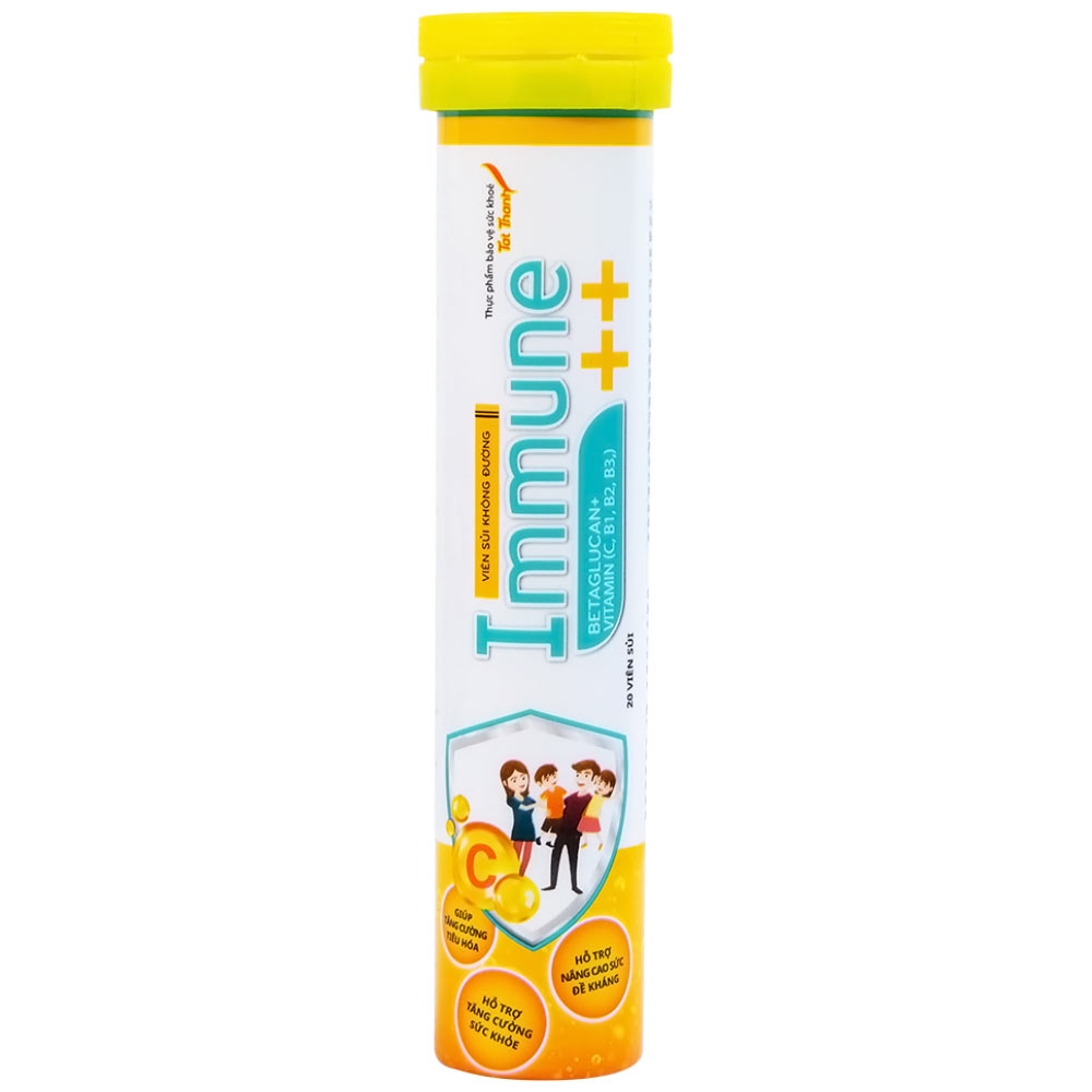 Hình ảnh Viên sủi không đường Immune++ Tất Thành tăng cường sức khỏe, nâng cao sức đề kháng cho cơ thể (20 viên)
