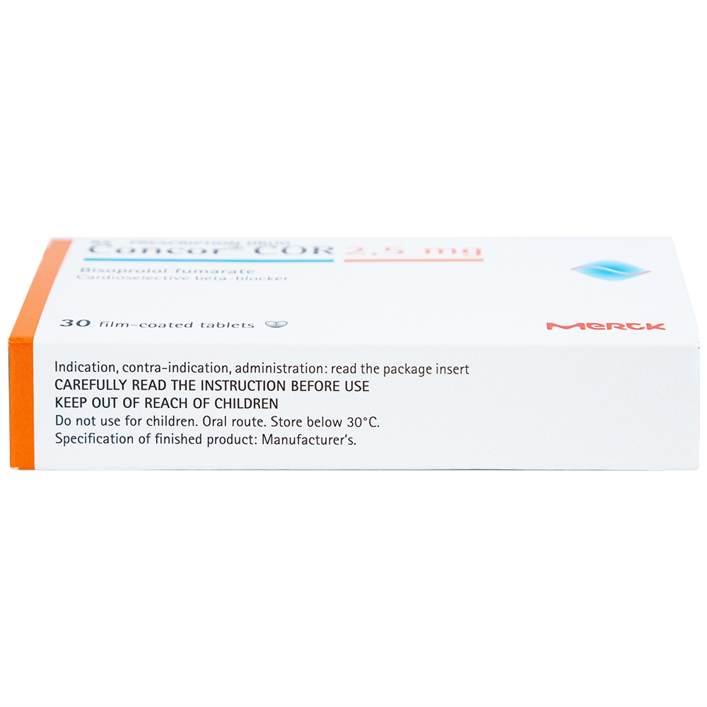 Hình ảnh Thuốc Concor Cor 2.5mg Merck điều trị suy tim mãn tính (3 vỉ x 10 viên)