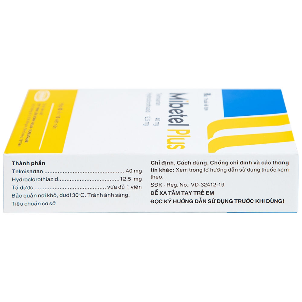 Hình ảnh Viên nén Mibetel Plus Hasan điều trị tăng huyết áp vô căn (3 vỉ x 10 viên)