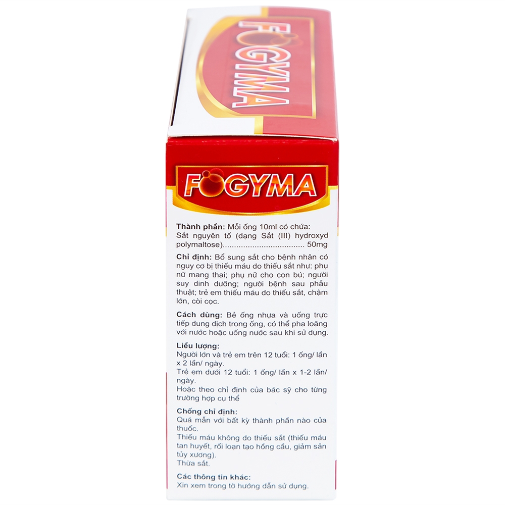 Hình ảnh Dung dịch uống Fogyma điều trị thiếu máu do thiếu sắt (4 vỉ x 5 ống)