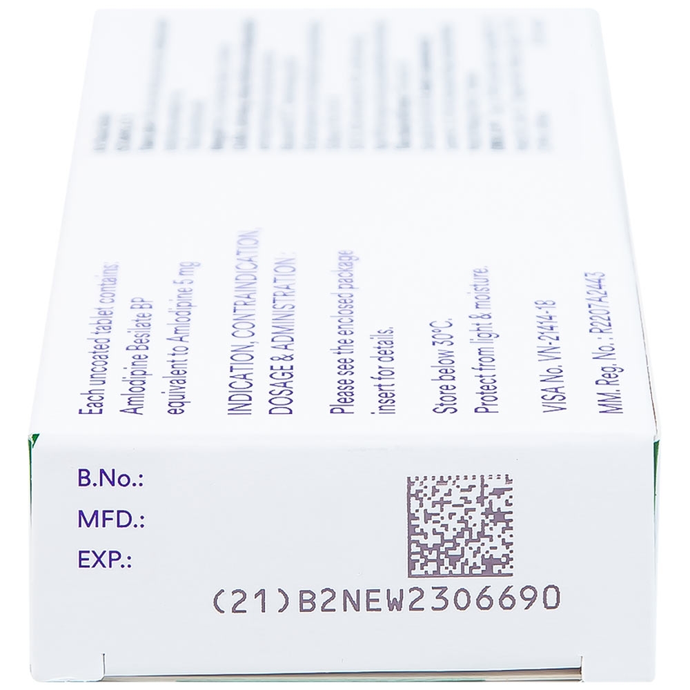 Hình ảnh Thuốc Stamlo 5 Dr. Reddy's điều trị tăng huyết áp, đau thắt ngực ổn định mạn tính (2 vỉ x 10 viên)