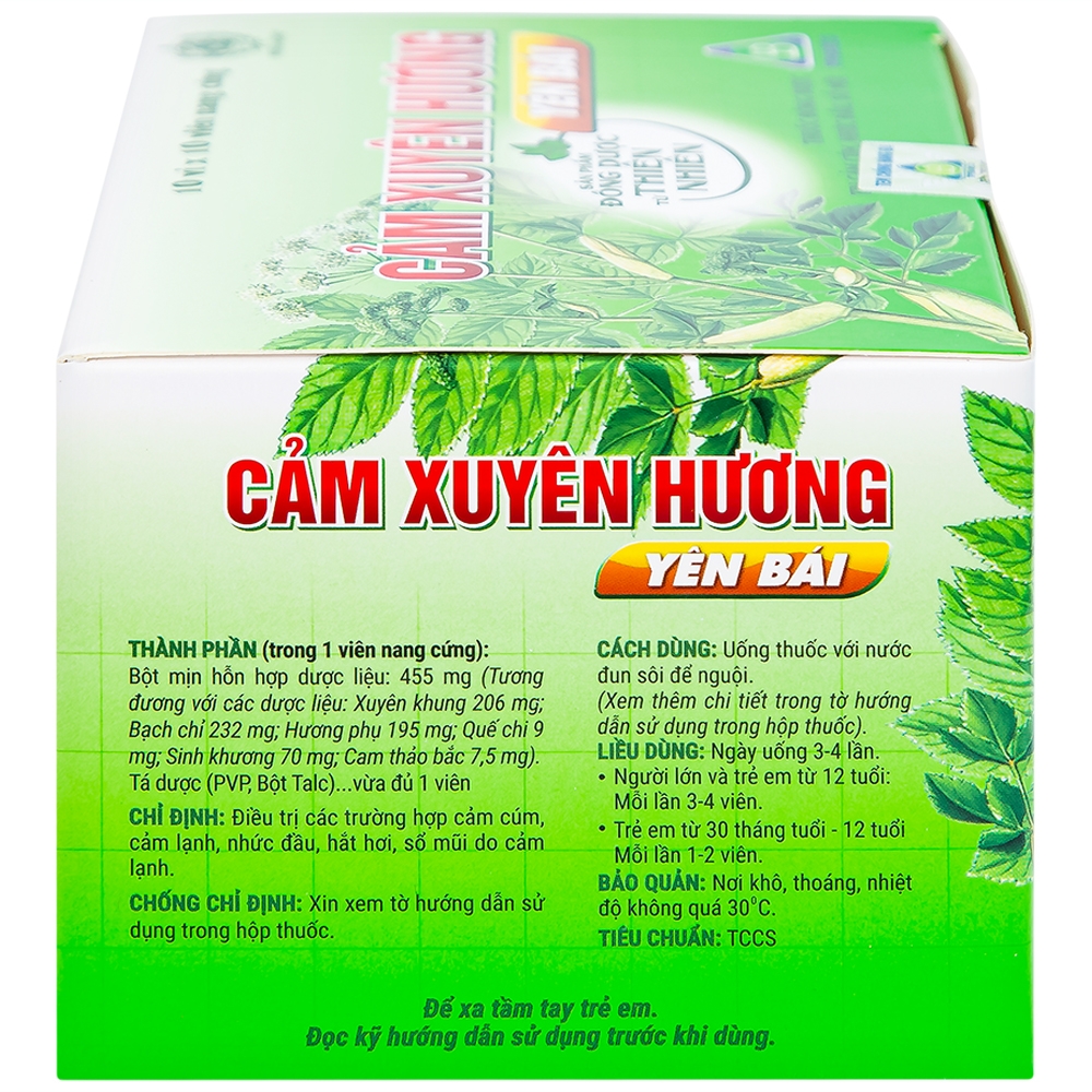 Hình ảnh Thuốc Cảm Xuyên Hương Yên Bái điều trị cảm cúm, cảm lạnh (10 vỉ x 10 viên)