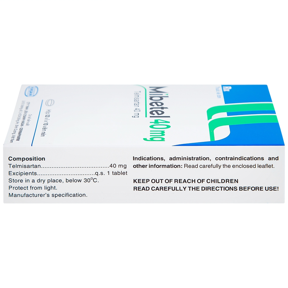 Hình ảnh Viên nén Mibetel 40mg Hasan điều trị tăng huyết áp (3 vỉ x 10 viên)