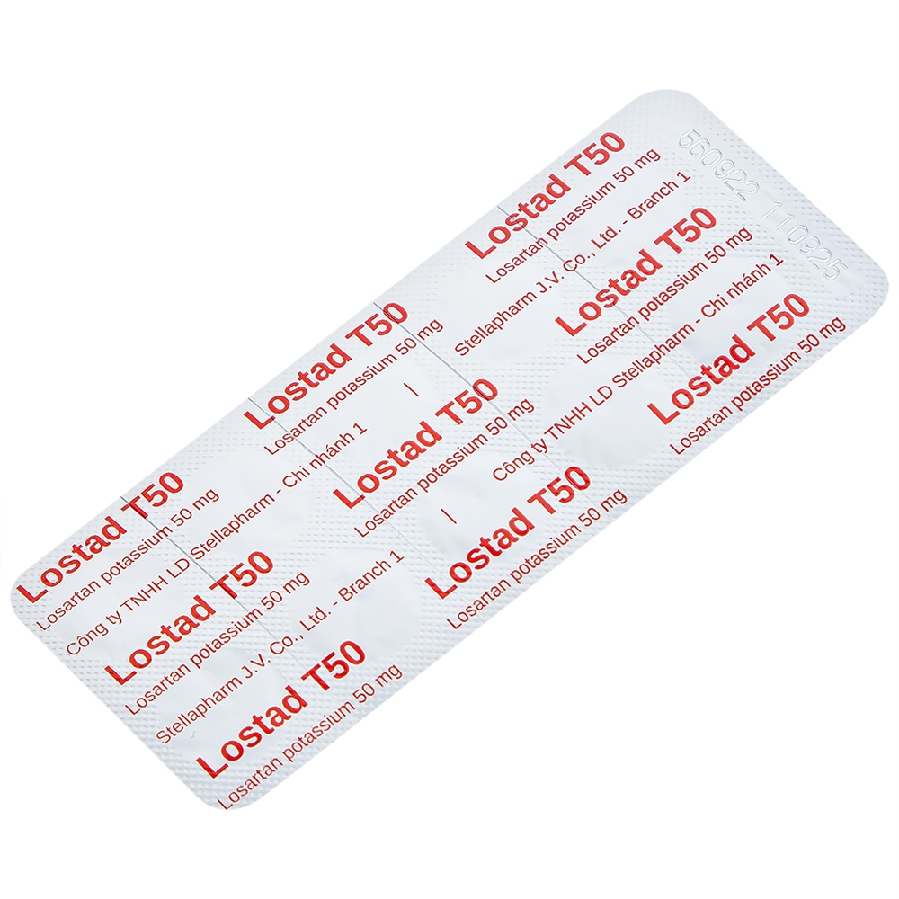 Hình ảnh Thuốc Lostad T50 50mg Stella điều trị tăng huyết áp (3 vỉ x 10 viên)