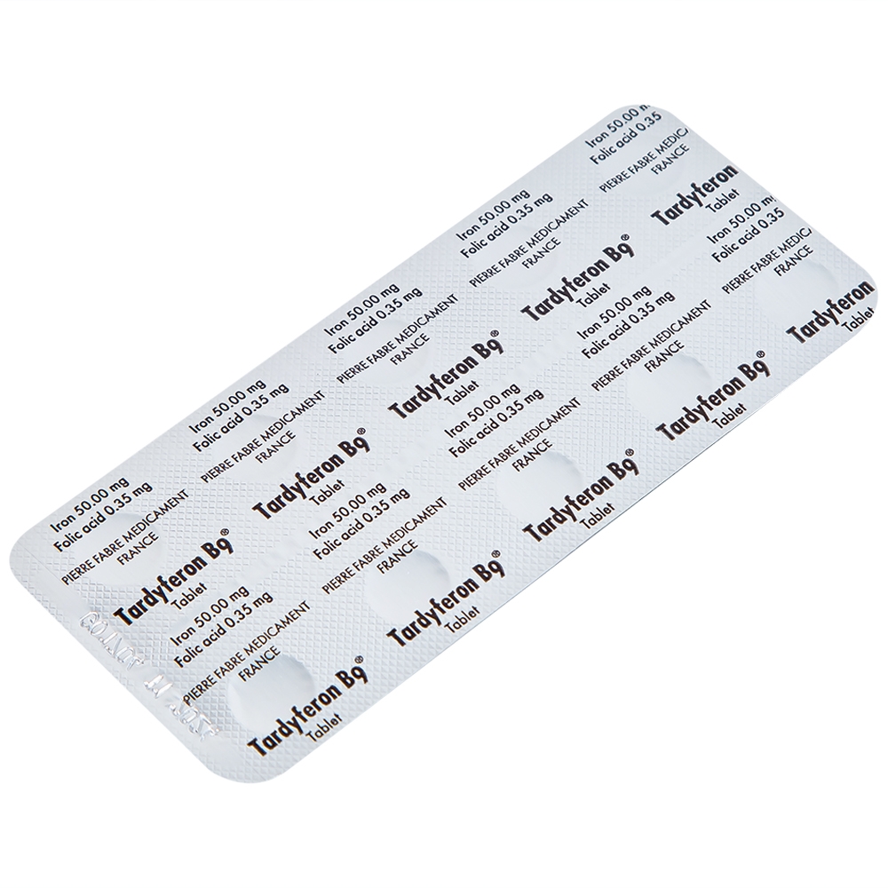 Hình ảnh Thuốc Tardyferon B9 Pierre Fabre dự phòng thiếu sắt, acid folic cho phụ nữ có thai (3 vỉ x 10 viên)