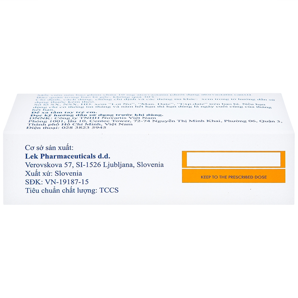 Hình ảnh Thuốc Rotacor 10mg Sandoz điều trị tăng cholesterol toàn phần (3 vỉ x 10 viên)