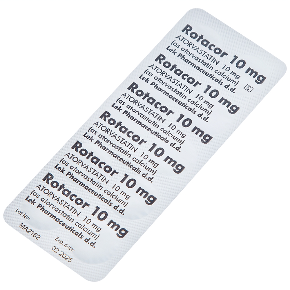 Hình ảnh Thuốc Rotacor 10mg Sandoz điều trị tăng cholesterol toàn phần (3 vỉ x 10 viên)