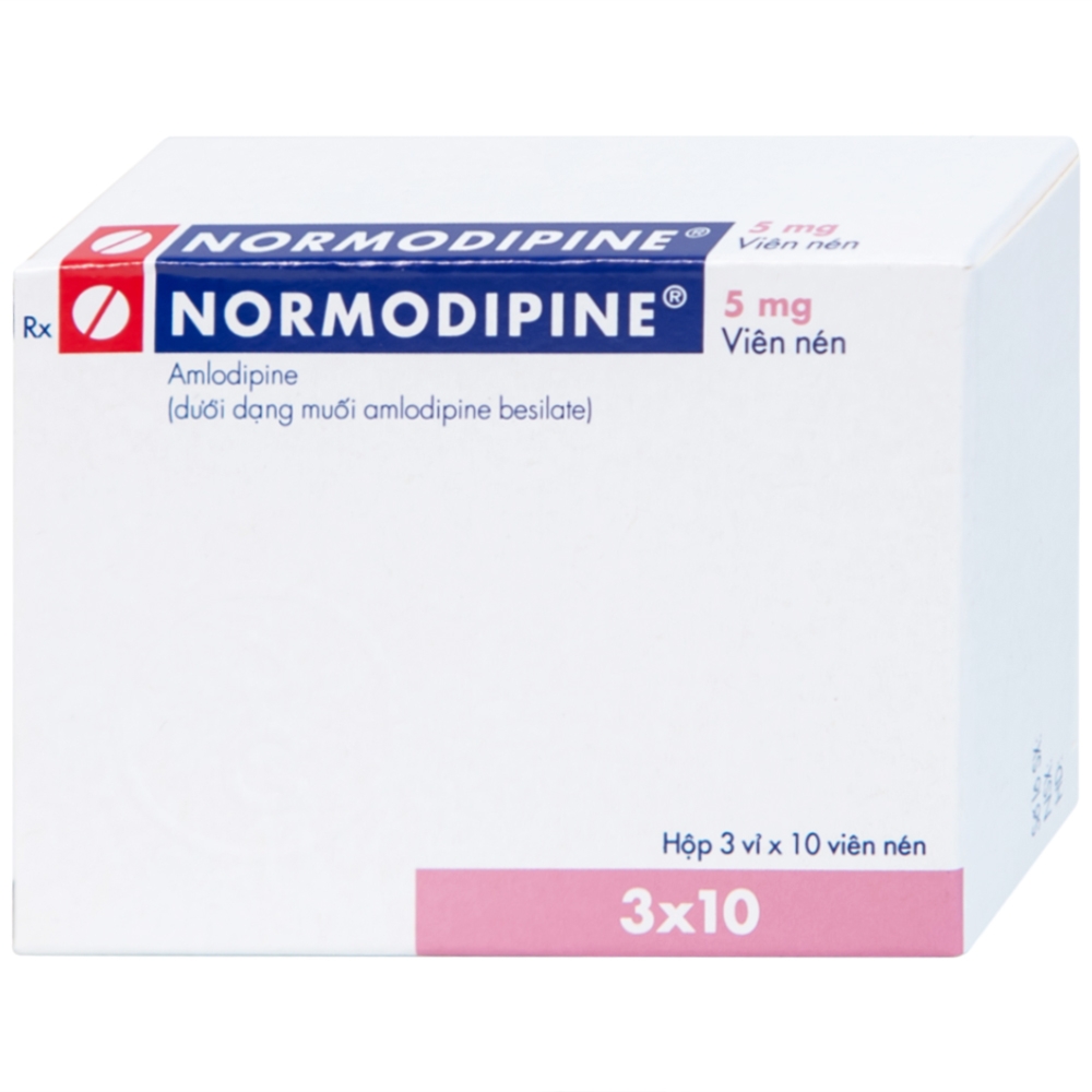 Hình ảnh Viên nén Normodipine 5mg Gedeon điều trị tăng huyết áp, đau thắt ngực ổn định (3 vỉ x 10 viên)