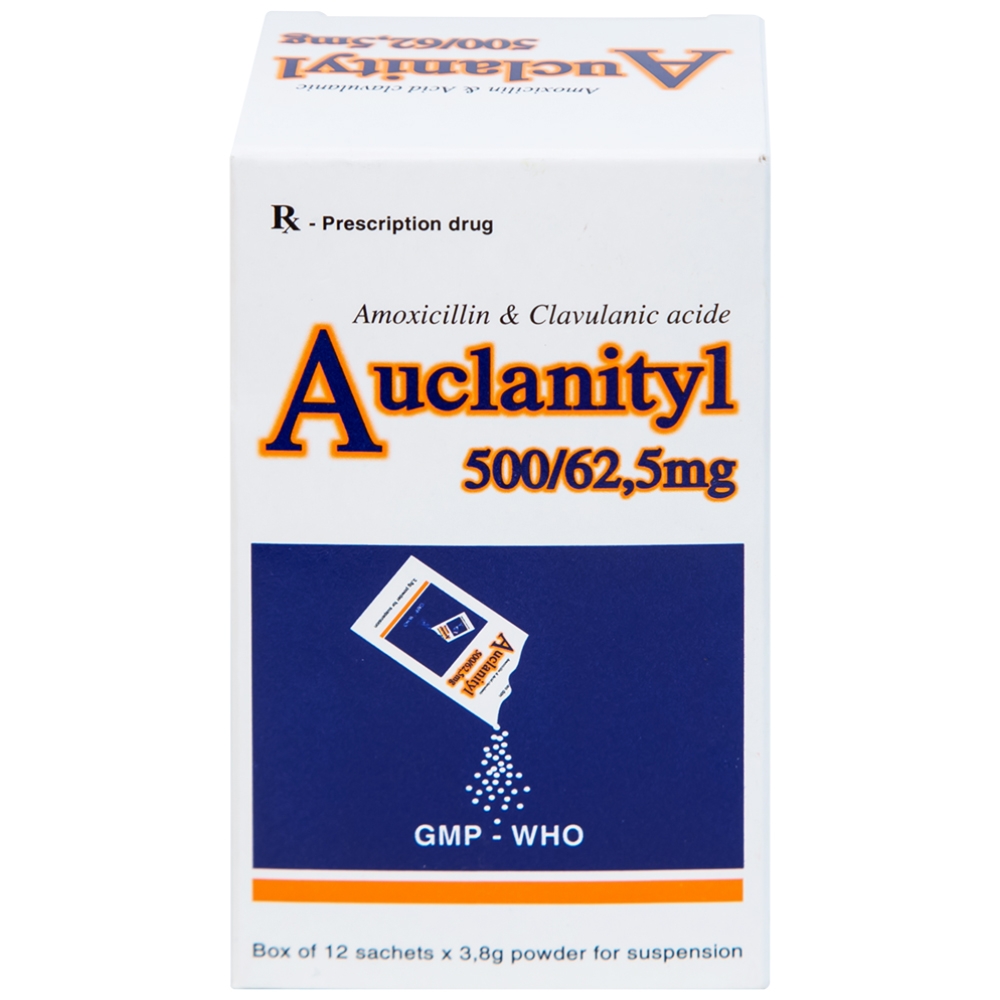 Hình ảnh Bột Auclanityl 500/62.5mg Tipharco điều trị nhiễm khuẩn (12 gói x 3,8g)
