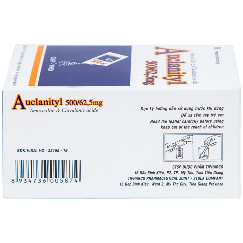 Hình ảnh Bột Auclanityl 500/62.5mg Tipharco điều trị nhiễm khuẩn (12 gói x 3,8g)