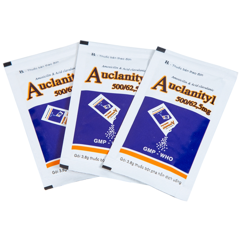 Hình ảnh Bột Auclanityl 500/62.5mg Tipharco điều trị nhiễm khuẩn (12 gói x 3,8g)
