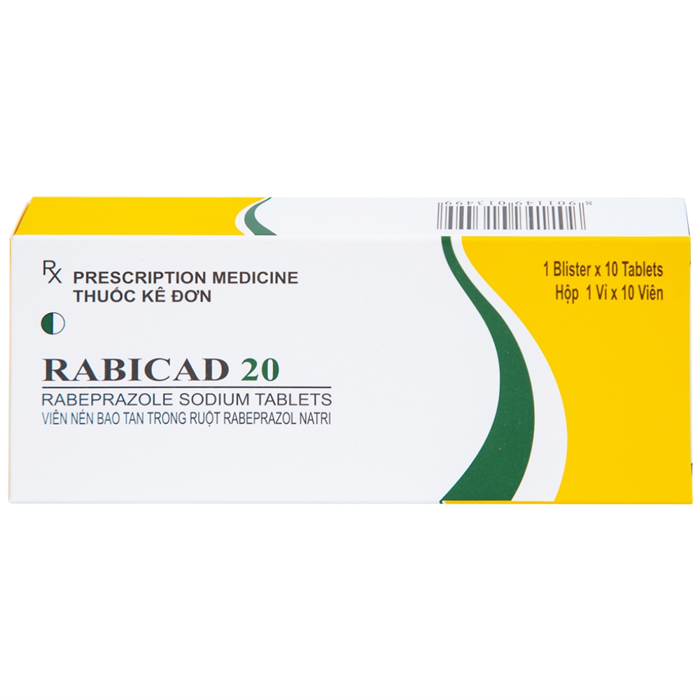 Hình ảnh Thuốc Rabicad 20 Cadila điều trị viêm loét dạ dày, tá tràng (1 vỉ x 10 viên)