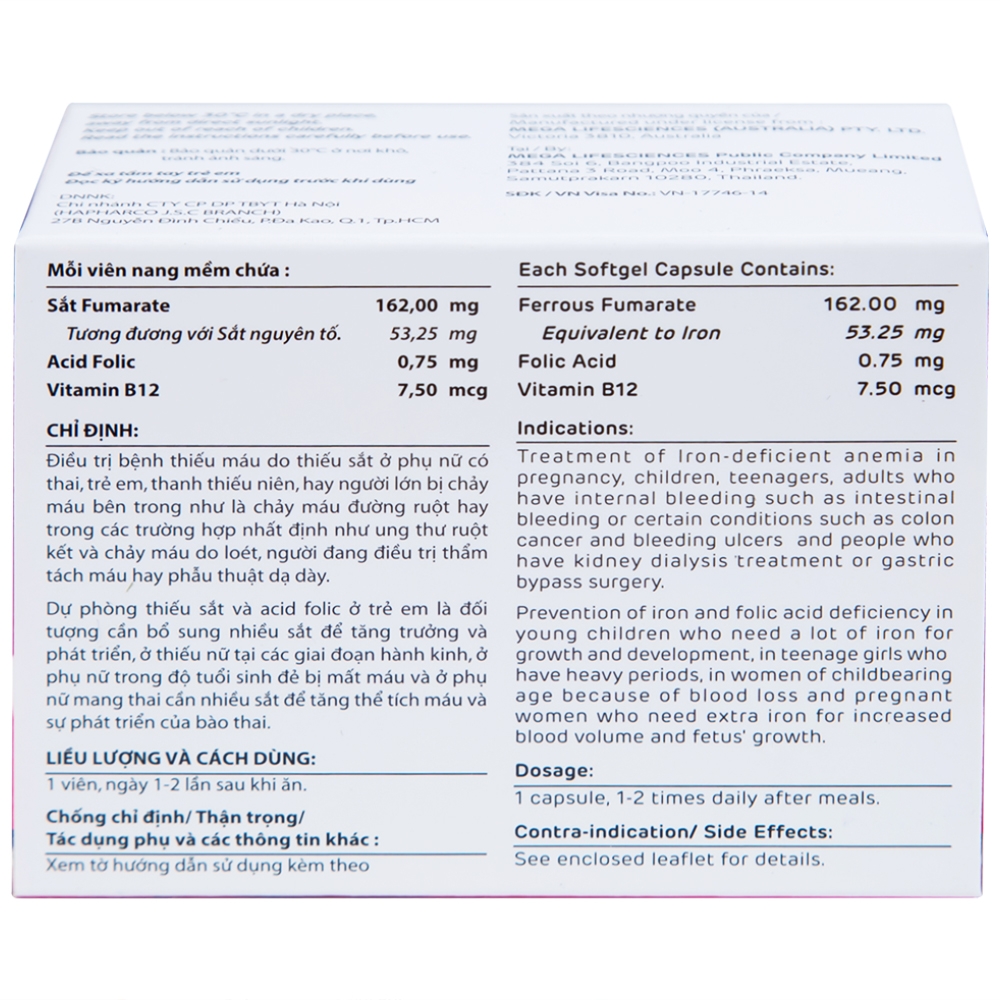 Hình ảnh Thuốc Ferrovit MEGA We care điều trị thiếu máu do thiếu sắt (5 vỉ x 10 viên)