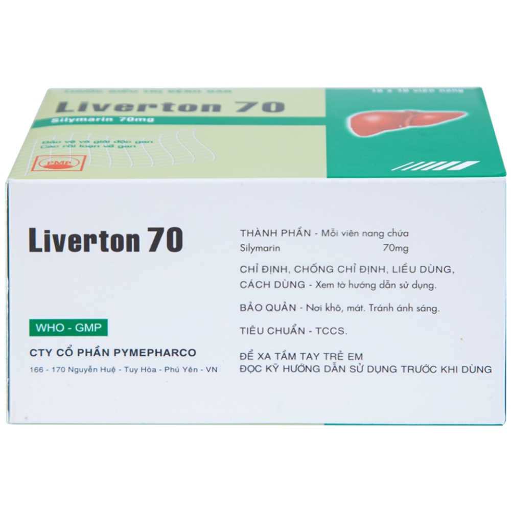 Hình ảnh Viên nang cứng Liverton 70 Pymepharco điều trị bệnh gan, giải độc gan, rối loạn về gan (10 vỉ x 10 viên)
