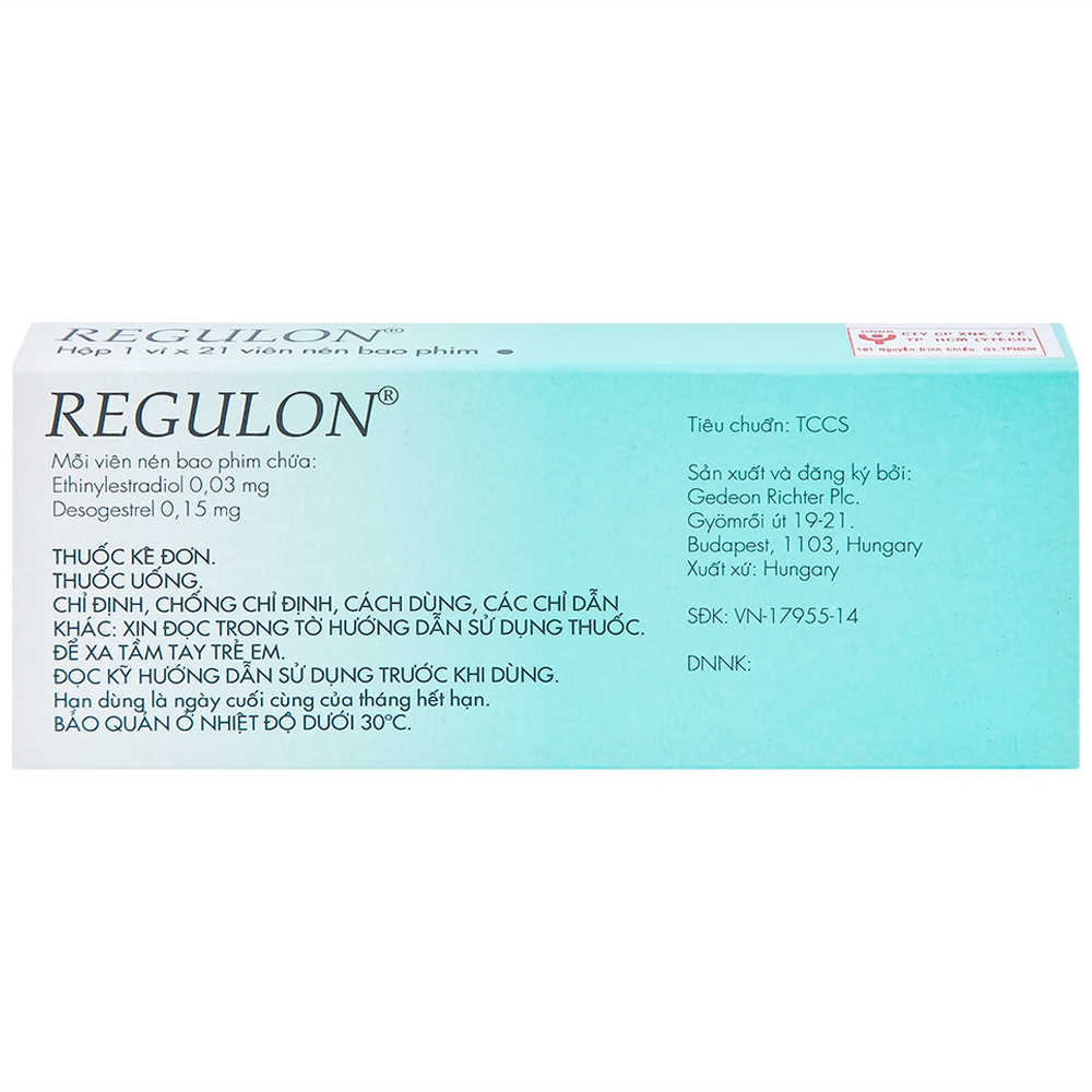 Hình ảnh Thuốc Regulon Gedeon tránh thai hằng ngày (1 vỉ x 21 viên)