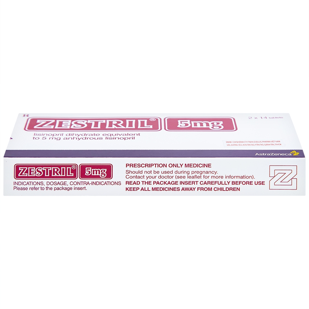Hình ảnh Thuốc Zestril 5mg AstraZeneca điều trị tăng huyết áp, suy tim (2 vỉ x 14 viên)