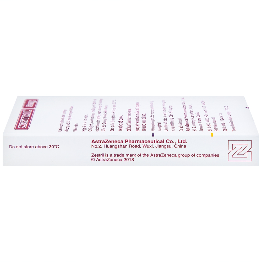 Hình ảnh Thuốc Zestril 5mg AstraZeneca điều trị tăng huyết áp, suy tim (2 vỉ x 14 viên)