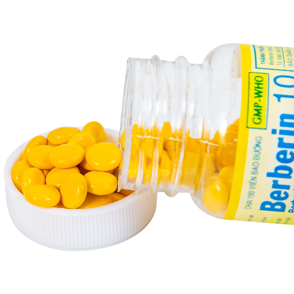 Hình ảnh Thuốc Berberin 10mg Pharimexco điều trị lỵ, viêm ruột, tiêu chảy (100 viên)