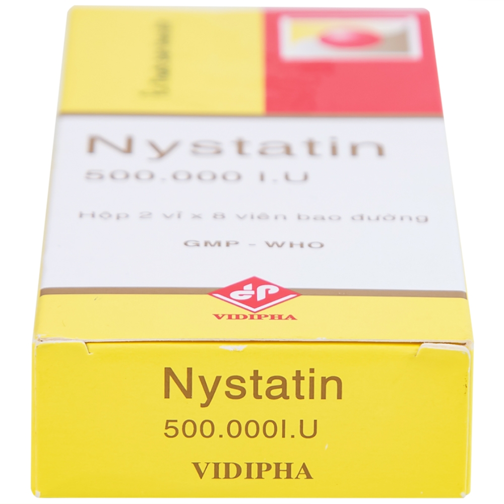 Hình ảnh Thuốc Nystatin 500.000I.U Vidipha dự phòng và điều trị nhiễm nấm Candida (2 vỉ x 8 viên) 