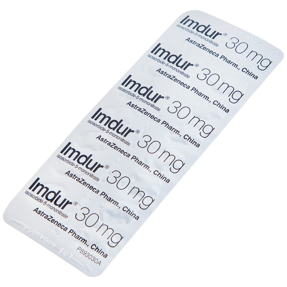 Hình ảnh Thuốc Imdur 30mg AstraZeneca điều trị dự phòng đau thắt ngực (2 vỉ x 15 viên)