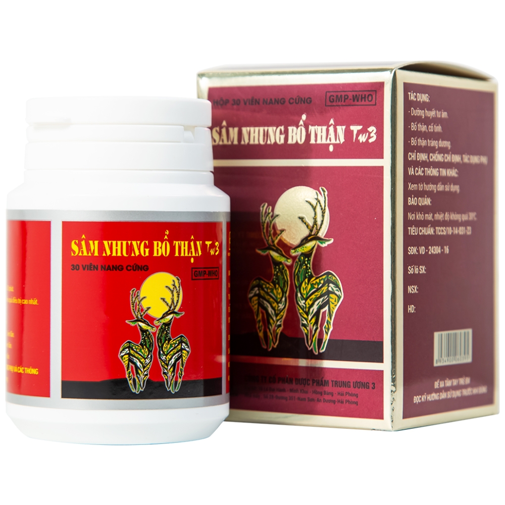 Hình ảnh Thuốc Sâm Nhung Bổ Thận TW3 dưỡng huyết tư âm, bổ thận, cố tinh (30 viên)