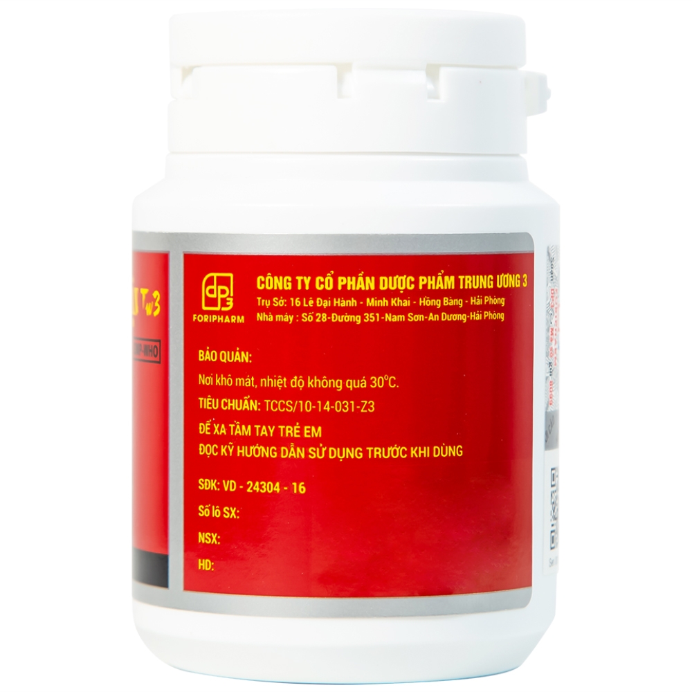 Hình ảnh Thuốc Sâm Nhung Bổ Thận TW3 dưỡng huyết tư âm, bổ thận, cố tinh (30 viên)