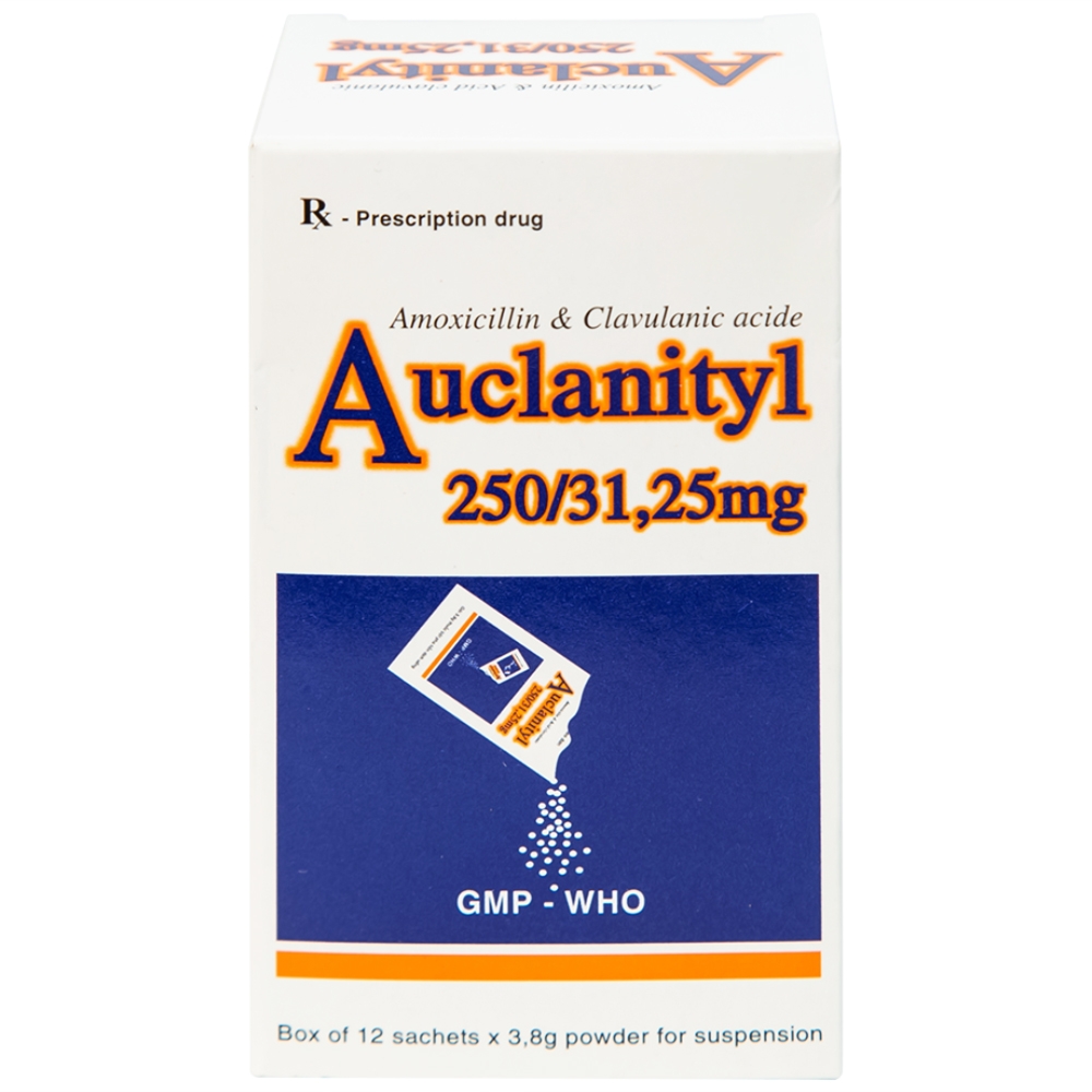 Hình ảnh Bột Auclanityl 250/31.25mg Tipharco điều trị nhiễm khuẩn (12 gói x 3,8g) 