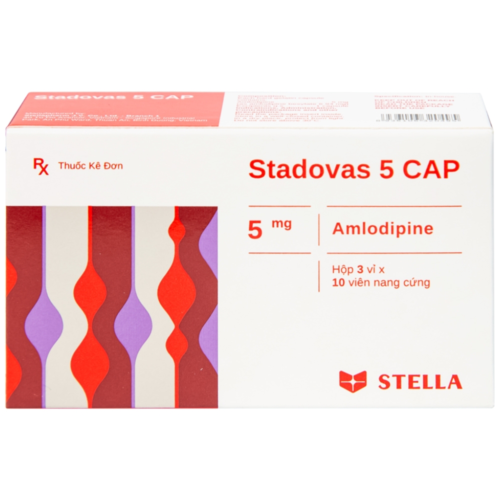 Hình ảnh Thuốc Stadovas 5 CAP Stella điều trị tăng huyết áp, đau thắt ngực mạn tính ổn định (3 vỉ x 10 viên)