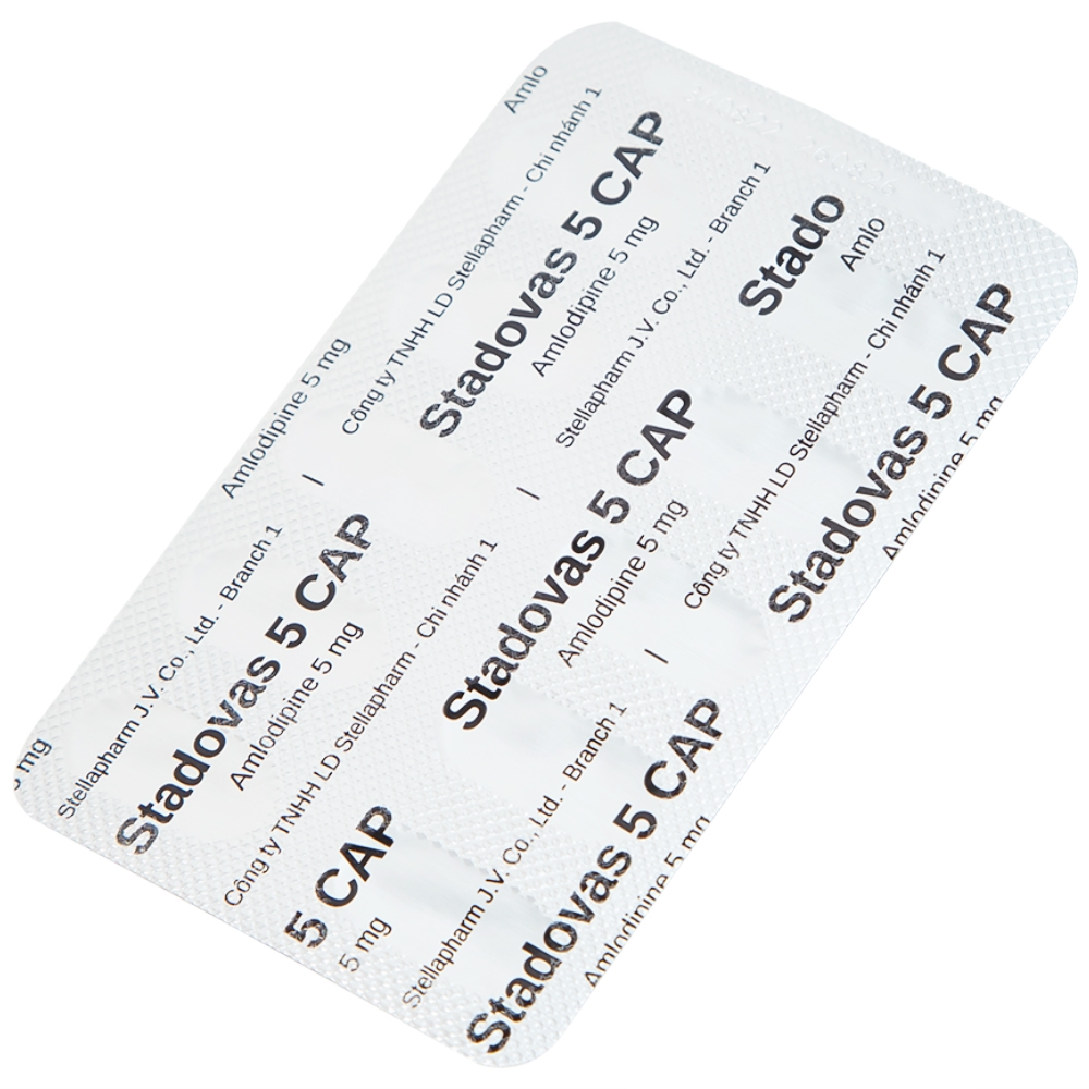 Hình ảnh Thuốc Stadovas 5 CAP Stella điều trị tăng huyết áp, đau thắt ngực mạn tính ổn định (3 vỉ x 10 viên)