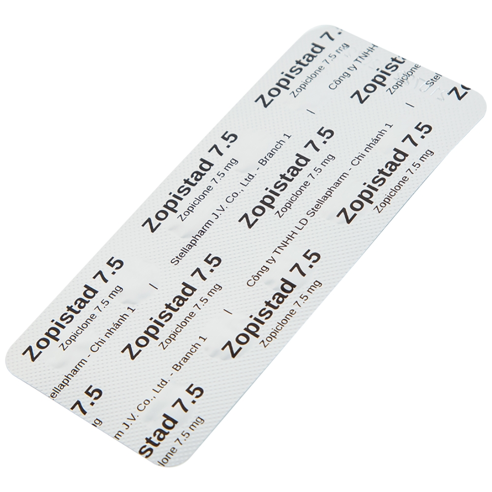 Hình ảnh Thuốc Zopistad 7.5 Stella hỗ trợ điều trị ngắn hạn chứng mất ngủ (1 vỉ x 10 viên)
