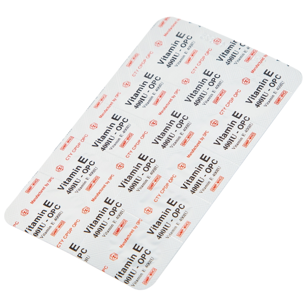 Hình ảnh Thuốc Vitamin E 400IU OPC hỗ trợ điều trị thiếu Vitamin E (4 vỉ x 10 viên)
