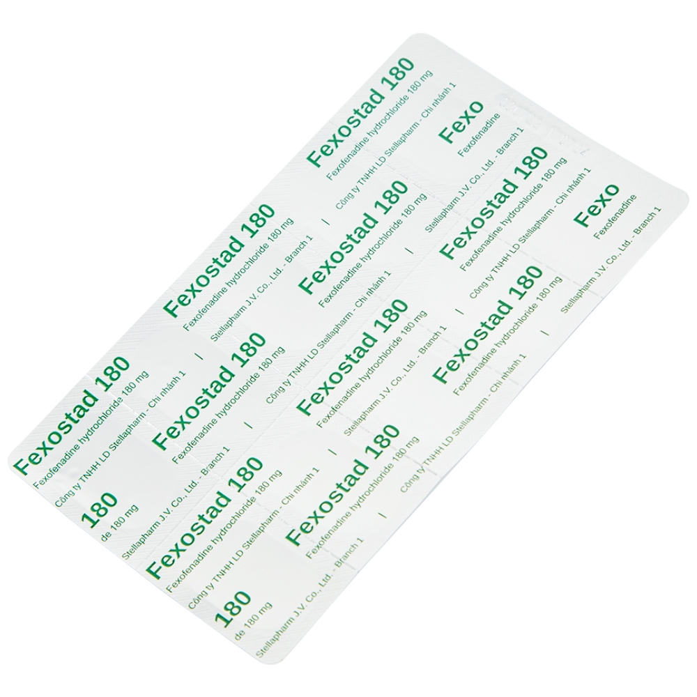 Hình ảnh Thuốc Fexostad 180 Stella điều trị viêm mũi dị ứng theo mùa, mày đay vô căn mạn tính (10 viên)