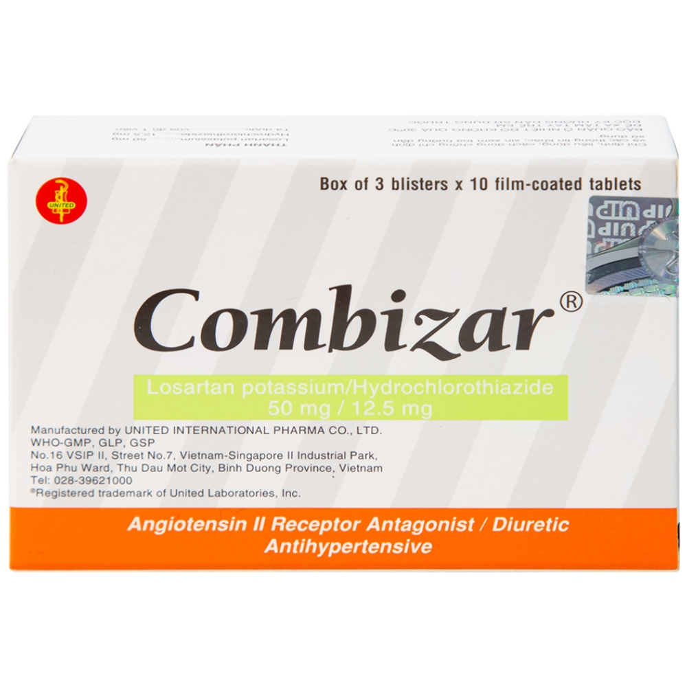 Hình ảnh Thuốc Combizar United điều trị cao huyết áp (3 vỉ x 10 viên)