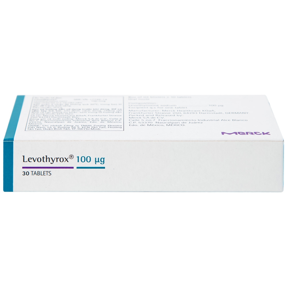 Hình ảnh Thuốc Levothyrox 100µg Merck điều trị bướu giáp, suy giáp, ung thư giáp (3 vỉ x 10 viên)