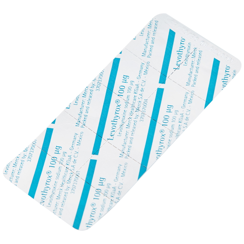 Hình ảnh Thuốc Levothyrox 100µg Merck điều trị bướu giáp, suy giáp, ung thư giáp (3 vỉ x 10 viên)