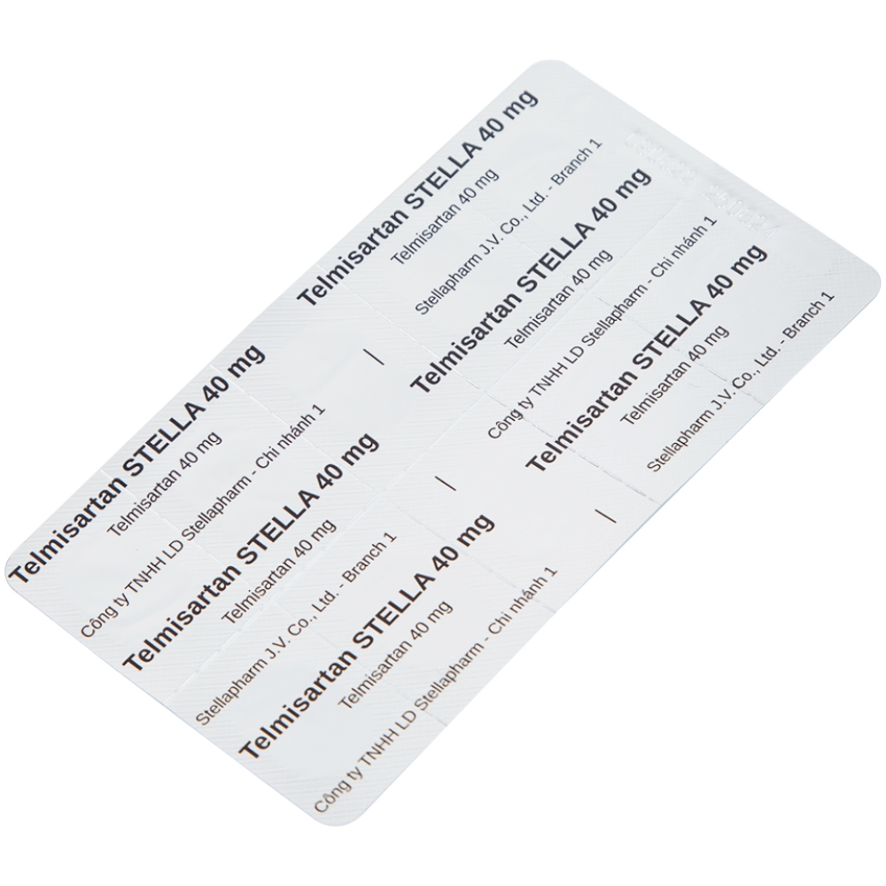 Hình ảnh Thuốc Telmisartan Stella 40mg điều trị tăng huyết áp, phòng ngừa tim mạch (3 vỉ x 10 viên)