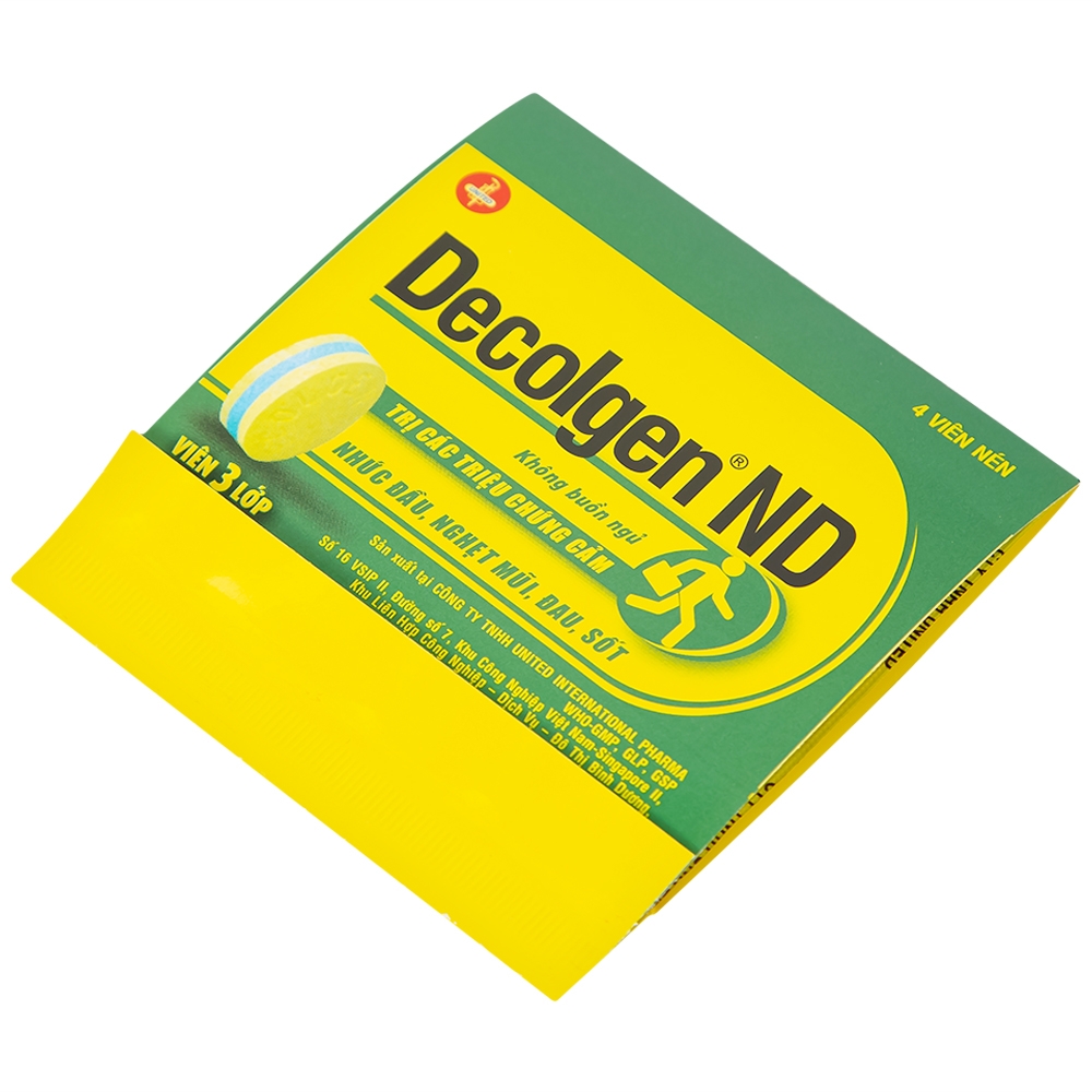 Hình ảnh Thuốc Decolgen ND United điều trị các triệu chứng cảm thông thường, viêm mũi dị ứng (25 vỉ x 4 viên)