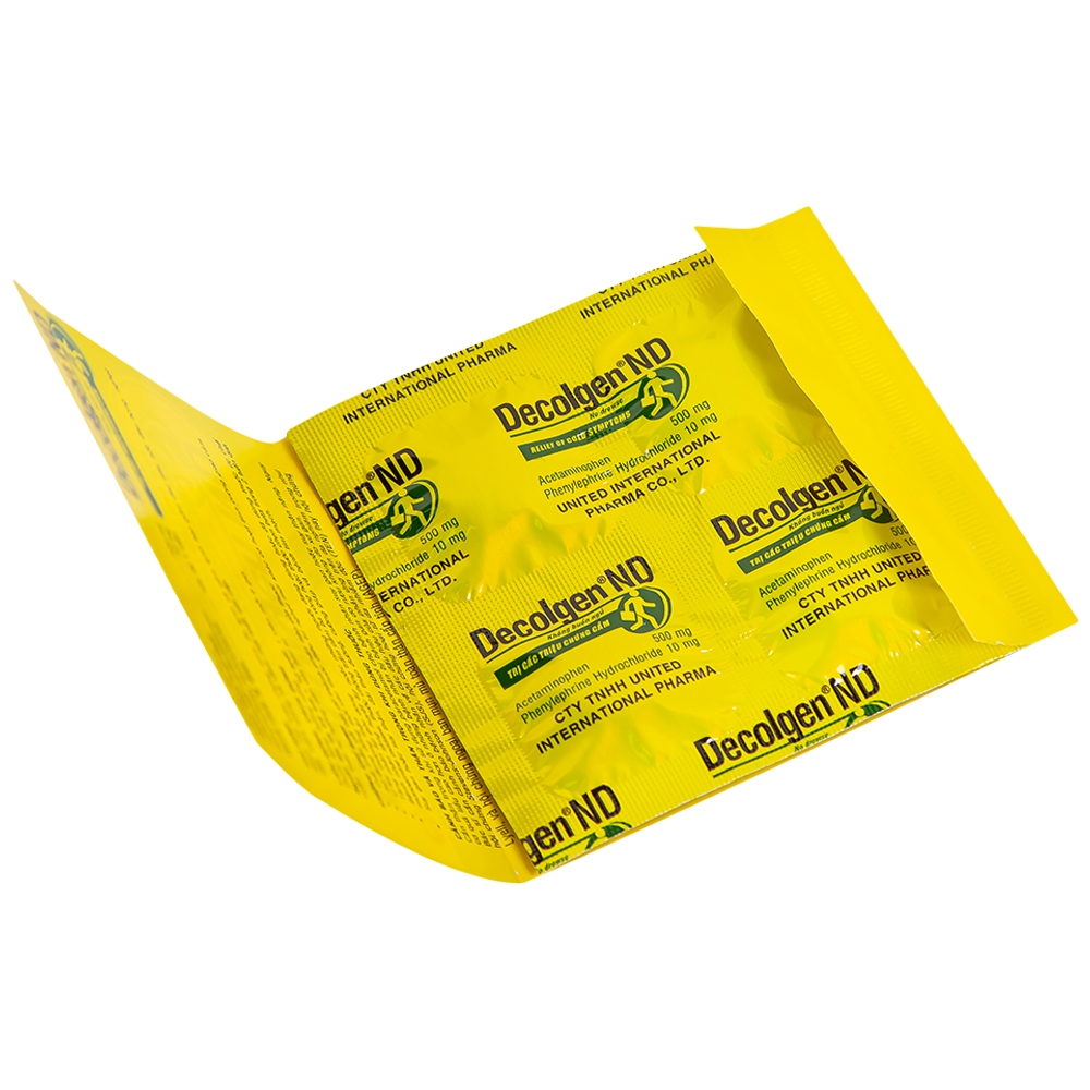 Hình ảnh Thuốc Decolgen ND United điều trị các triệu chứng cảm thông thường, viêm mũi dị ứng (25 vỉ x 4 viên)