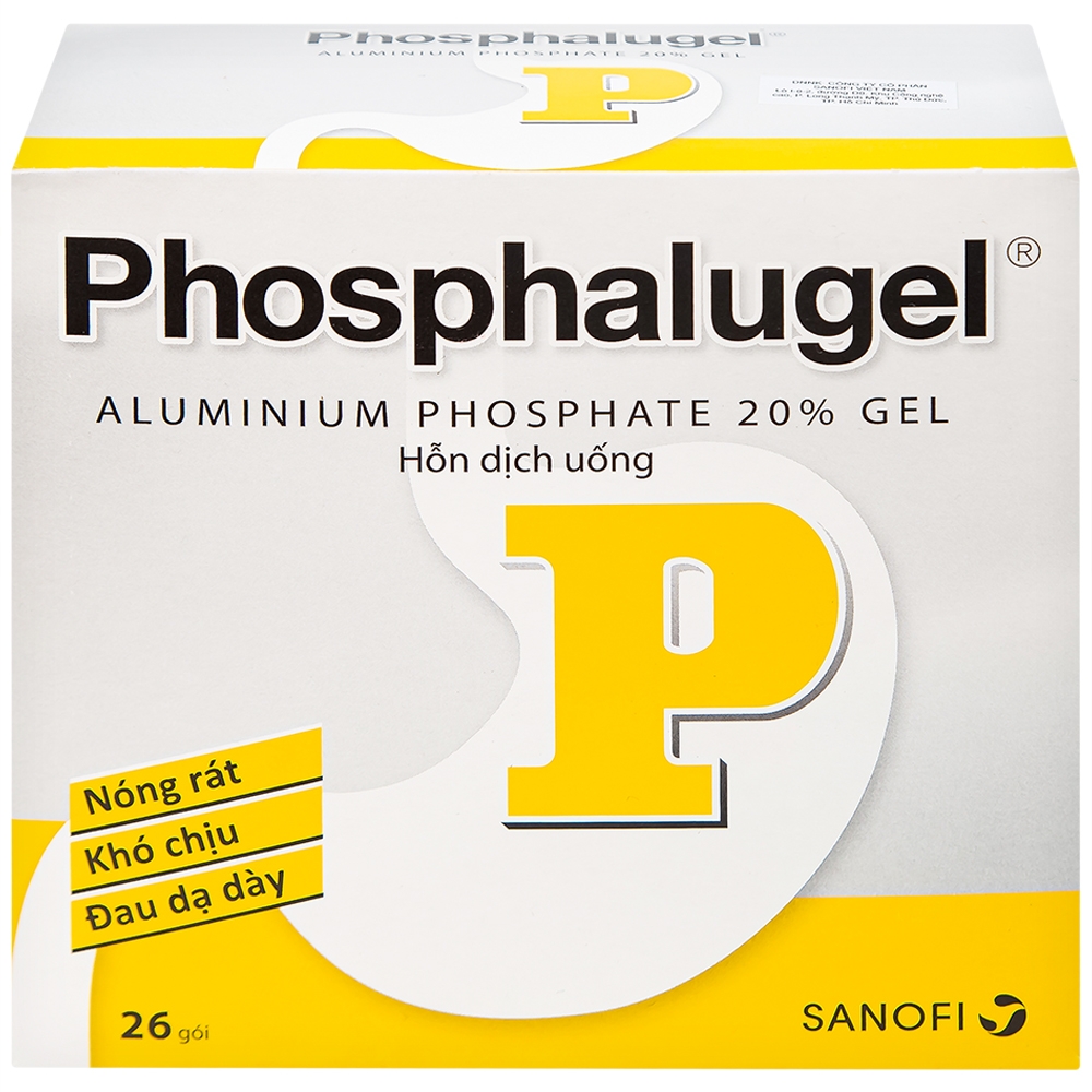 Hình ảnh Hỗn dịch uống Phosphalugel Sanofi giảm độ axit của dạ dày (26 gói x 20g)