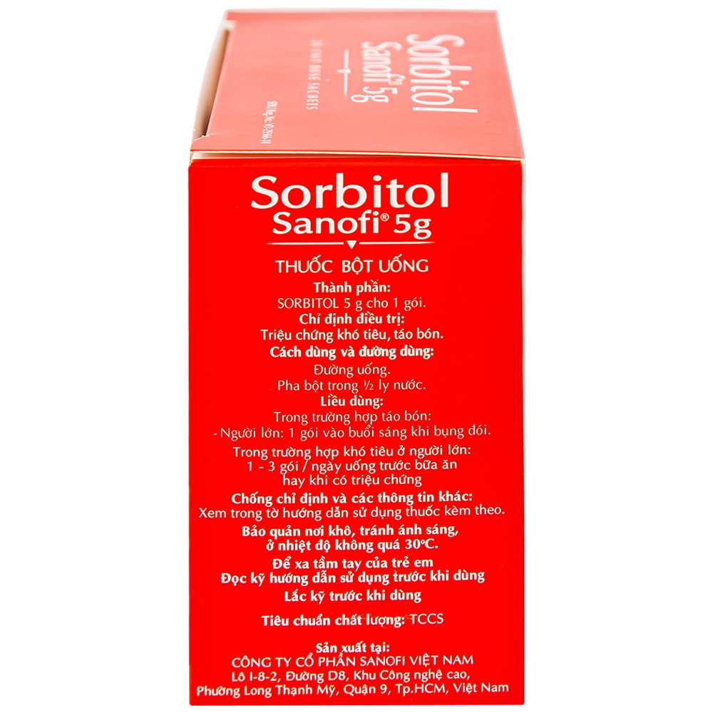 Hình ảnh Thuốc bột Sorbitol Sanofi 5g điều trị triệu chứng táo bón, khó tiêu (20 gói x 5g)