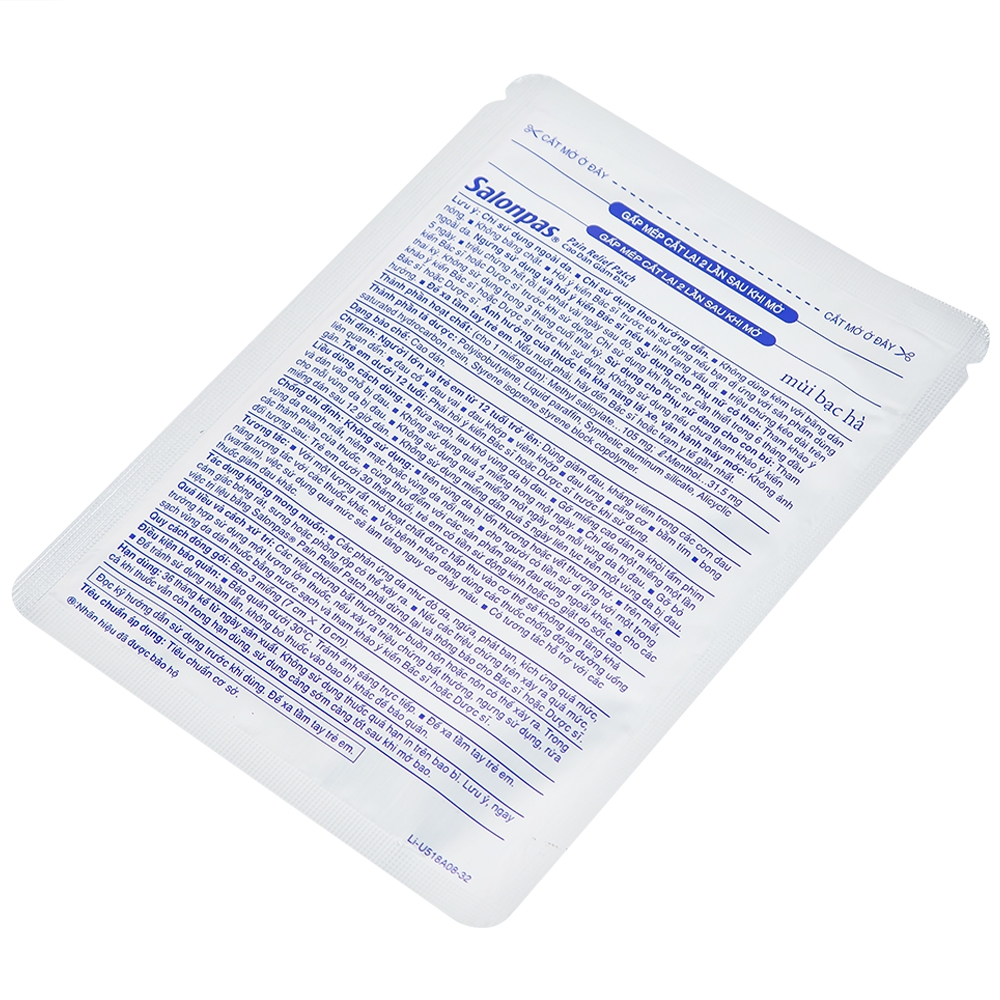 Hình ảnh Cao dán giảm đau Salonpas Pain Relief Patch dùng trong các cơn đau vai, đau cổ (7cm x 10 cm - 5 miếng)