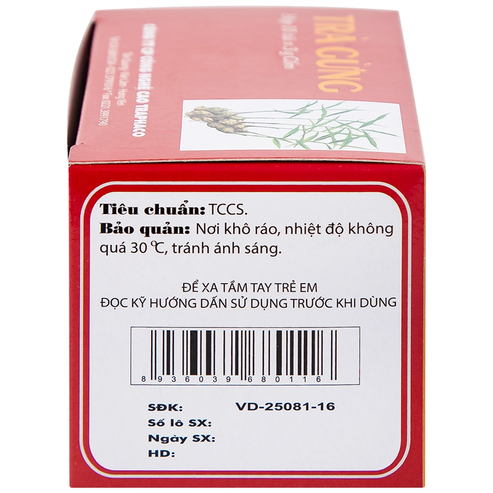 Hình ảnh Trà Gừng Traphaco điều trị đau bụng do lạnh, đầy trướng, không tiêu (10 gói x 3g)