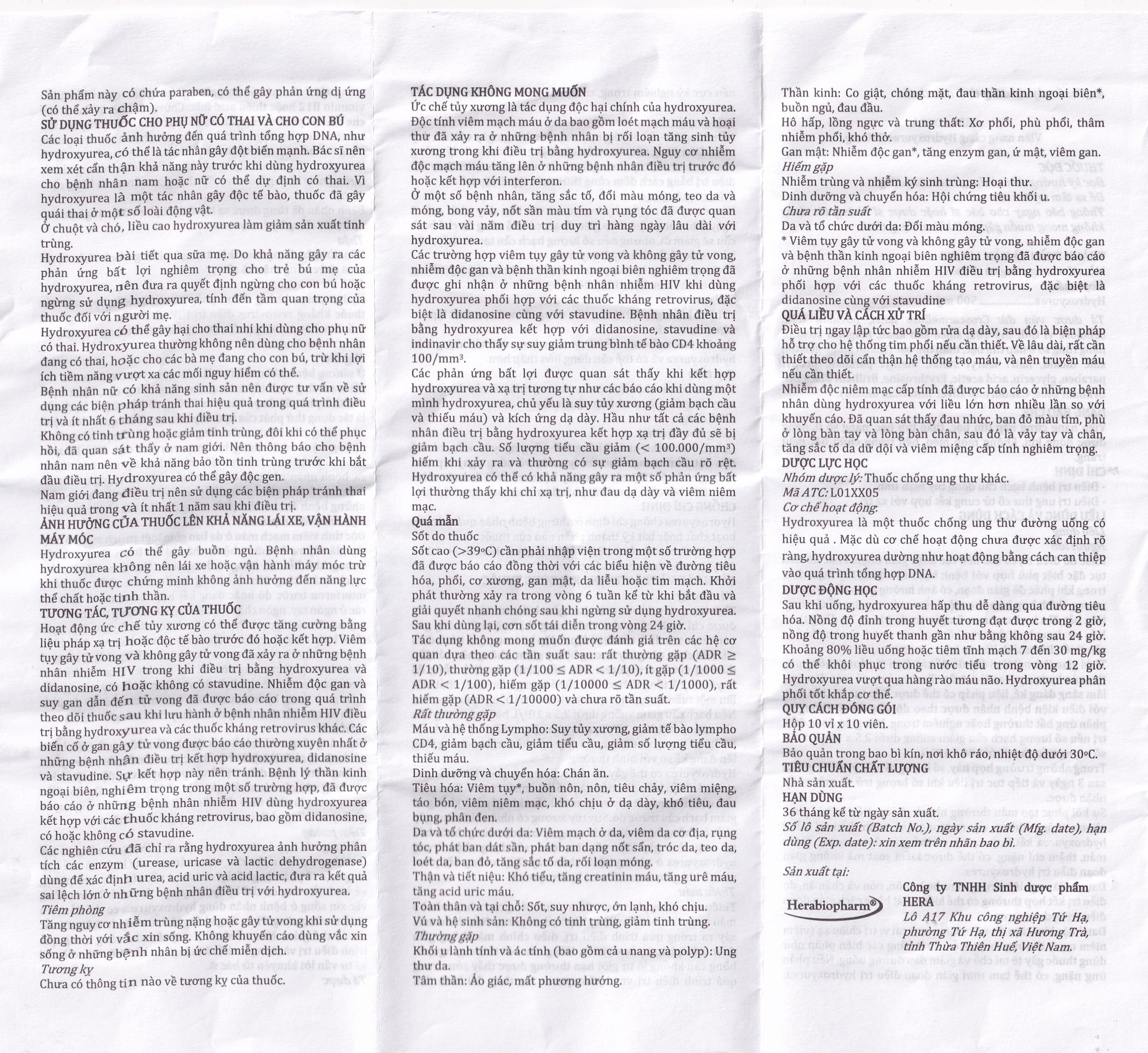 Hình ảnh Thuốc Heradrea 500 Herabiopharm điều trị bệnh bạch cầu dòng tủy mạn tính (10 vỉ x 10 viên)