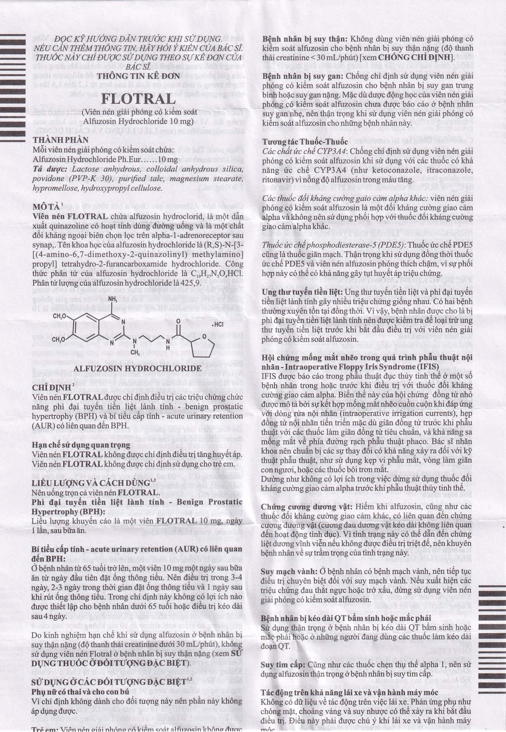 Hình ảnh Thuốc Flotral Sun Pharma 10MG điều trị các dấu hiệu và triệu chứng của tăng sản lành tính tuyến tiền liệt (Bph) (1 Vỉ X 10 Viên)