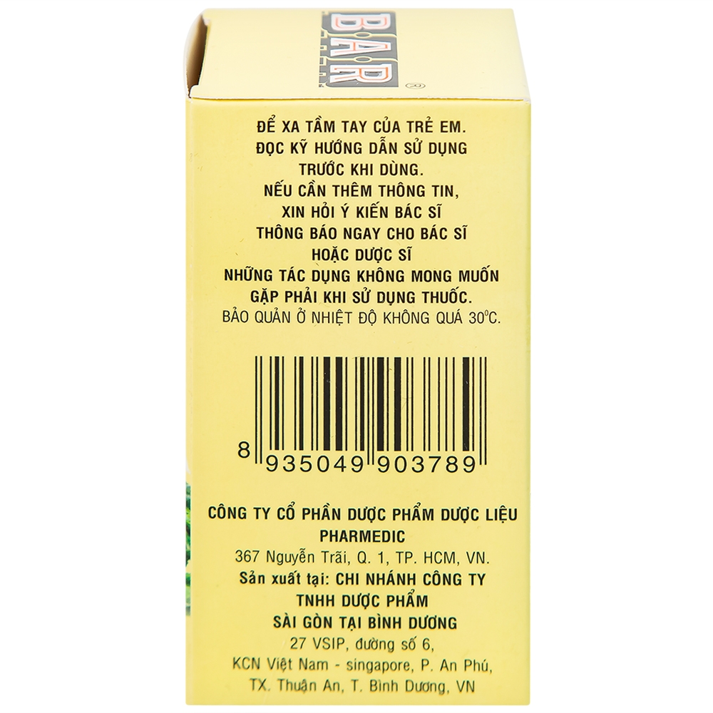 Hình ảnh Thuốc lợi gan mật Bar Pharmedic điều trị các bệnh về gan (180 viên)